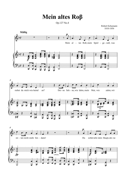 Schumann-Mein altes Ross Op.127 No.4 in d minor