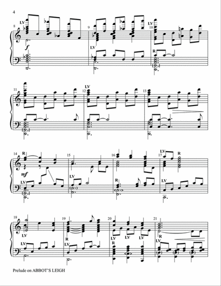Prelude on Abbot's Leigh Prelude on Abbot's Leigh 5-Octaves scores gallery preview page 4