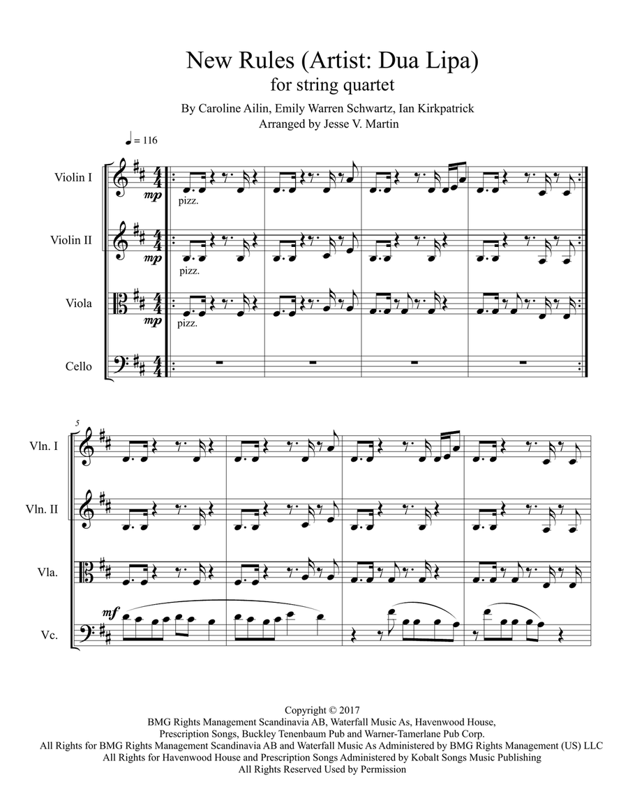 New Rules String Quartet scores gallery preview page 1
