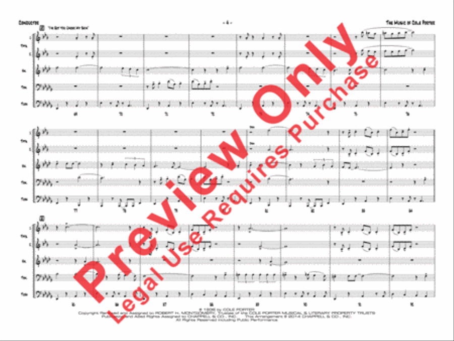 The Music of Cole Porter for Brass Quintet Jazz Ensemble scores gallery preview page 7
