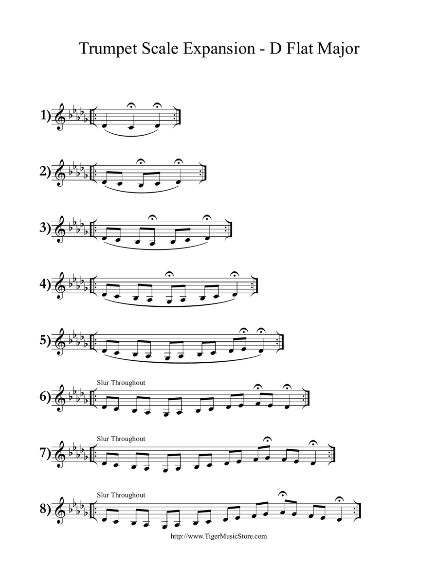 Trumpet Major Scale Expansion Exercises in Every Key by Eddie Lewis Trumpet Solo scores gallery preview page 6