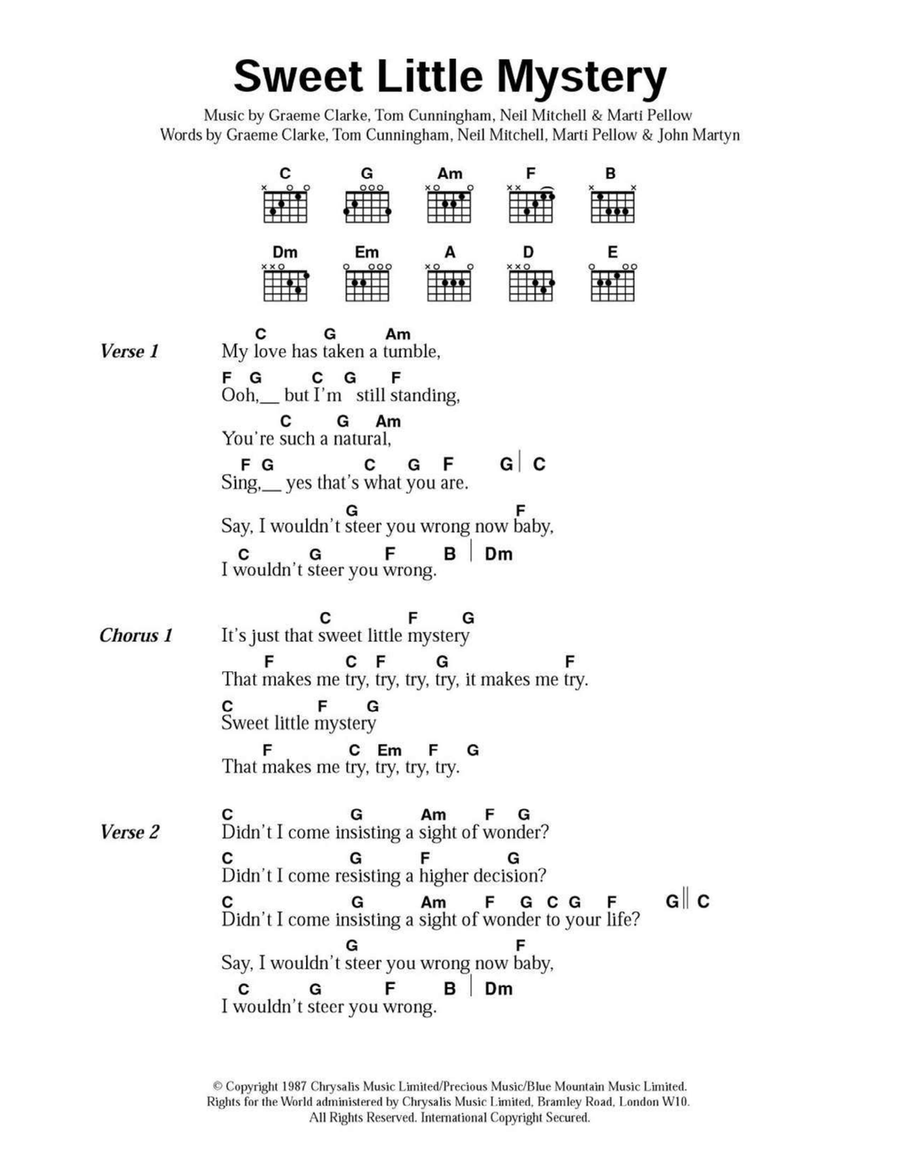 Sweet Little Mystery Acoustic Guitar scores gallery preview page 1
