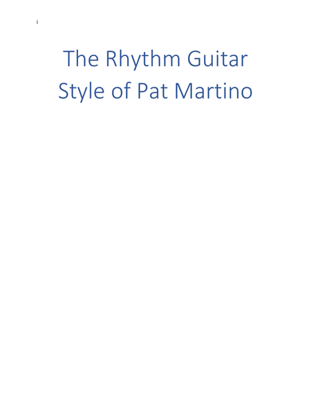 The Rhythm Guitar Style of Pat Martino image number null
