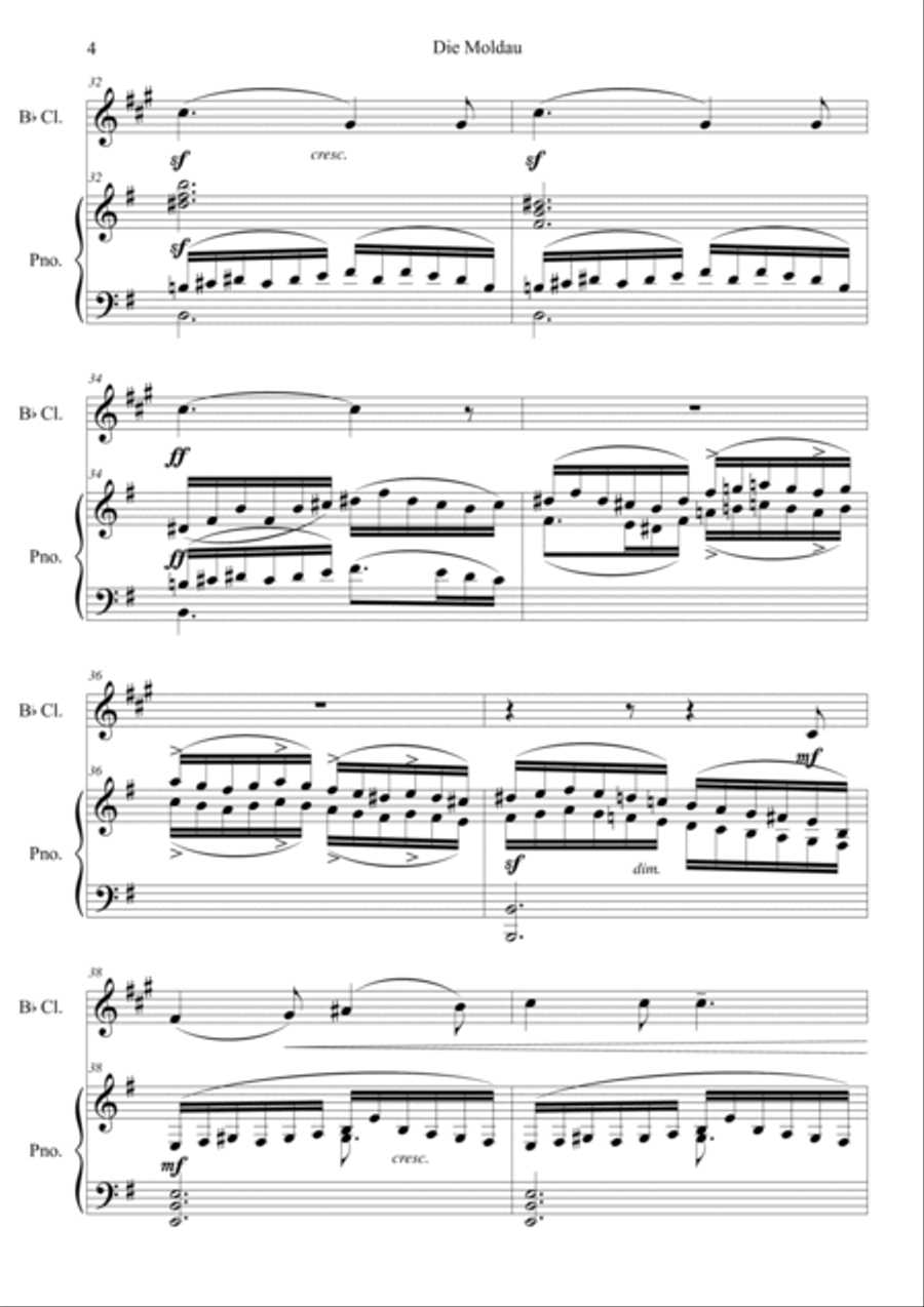 Die Moldau (Short Version) Clarinet Solo scores gallery preview page 4