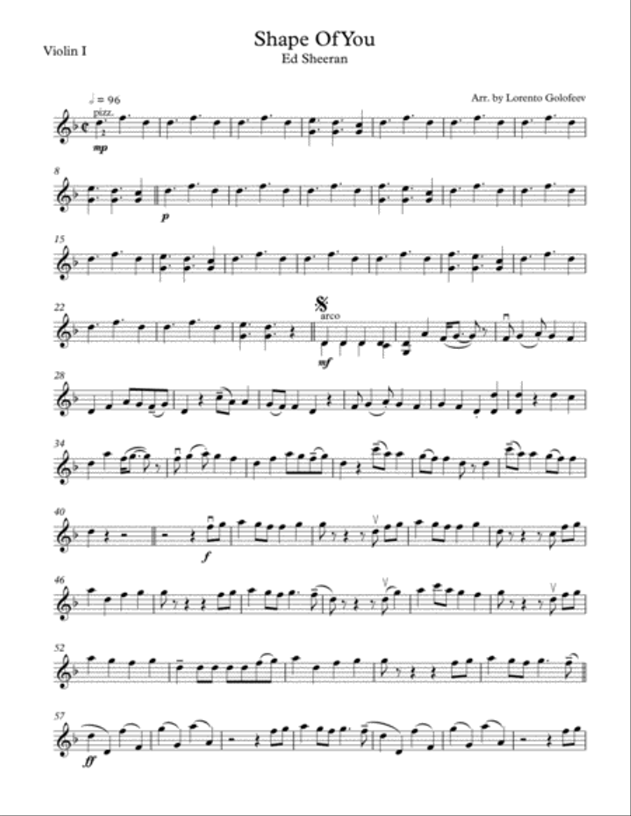 Shape Of You String Quartet scores gallery preview page 2