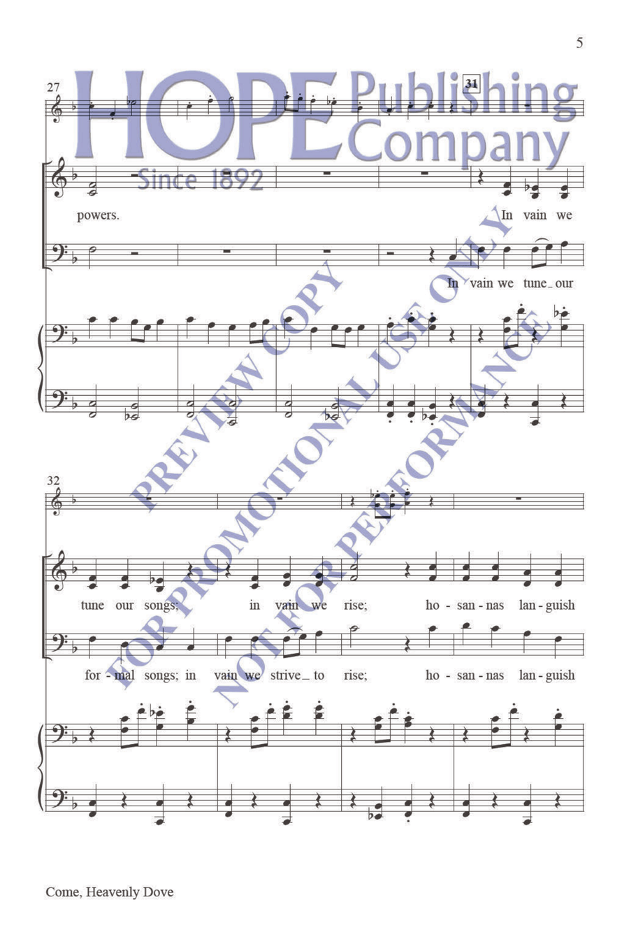 Come, Heavenly Dove Come, Heavenly Dove Choir scores gallery preview page 6