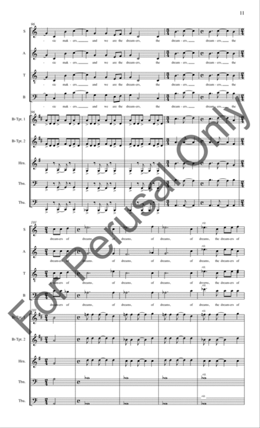 We Are The Music Makers (Brass Quintet Score/Parts) Choir scores gallery preview page 12