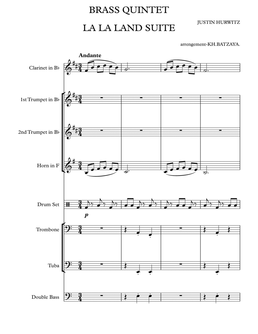 Another Day Of Sun Brass Ensemble scores gallery preview page 1