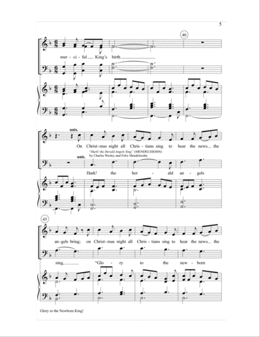 Glory to the Newborn King! 4-Part scores gallery preview page 5