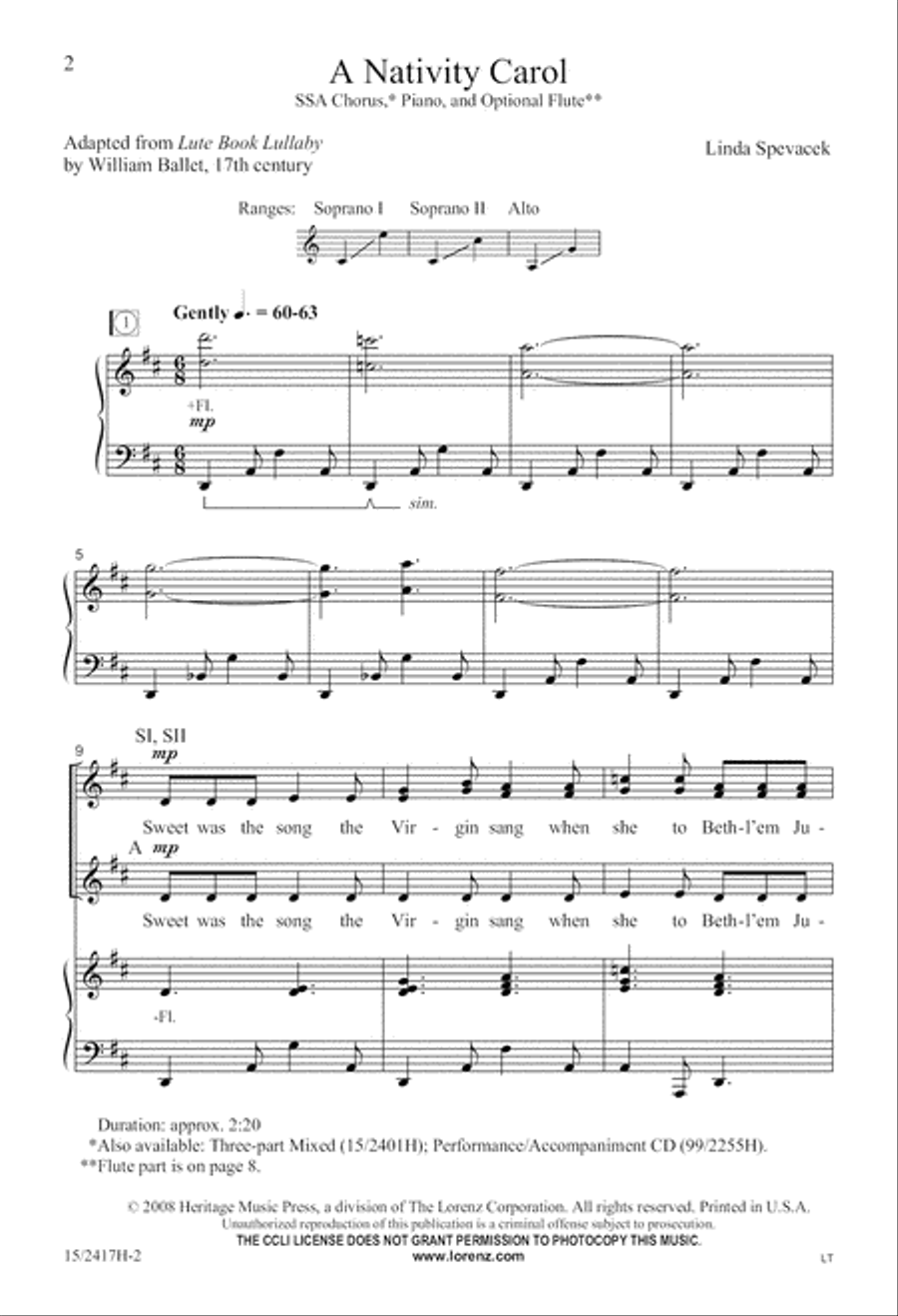 A Nativity Carol SSA scores gallery preview page 3