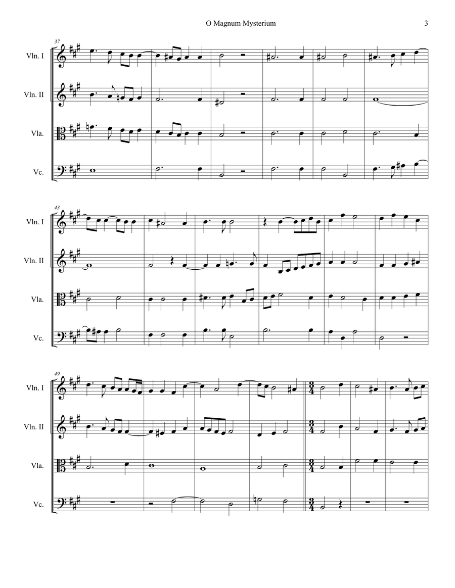 O Magnum Mysterium (for String Quartet) String Quartet scores gallery preview page 4