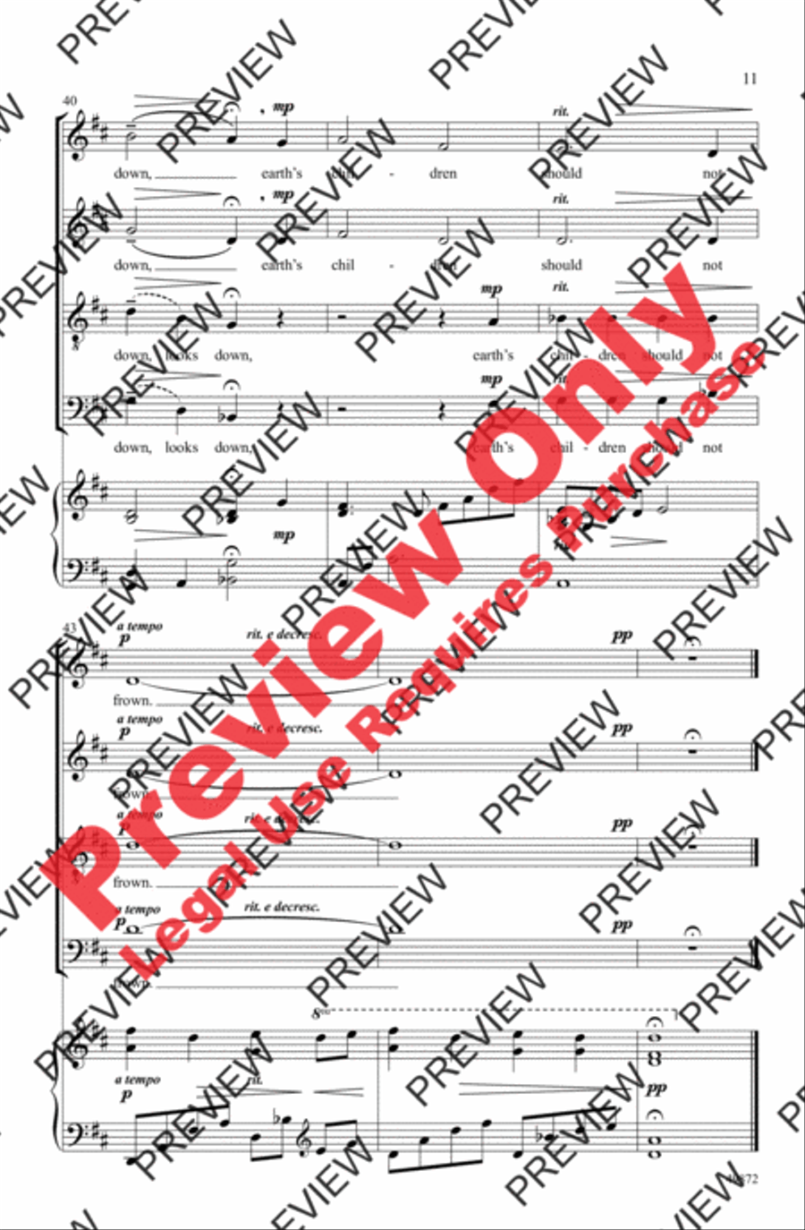 Autumn Vesper 4-Part scores gallery preview page 11