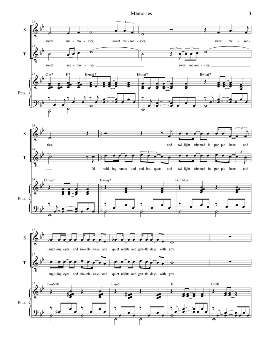 Memories Vocal Duet scores gallery preview page 3