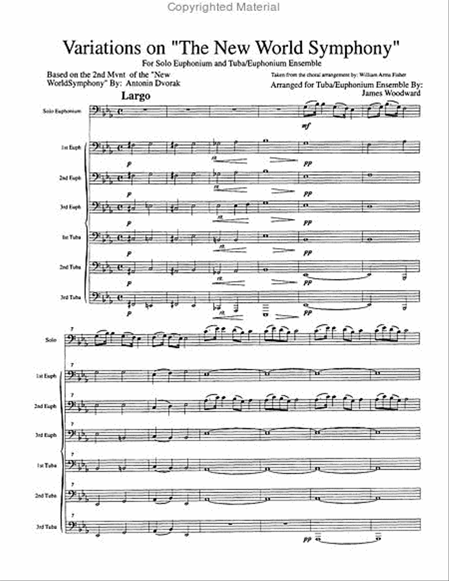 Variations on The New World Symphony Euphonium scores gallery preview page 2