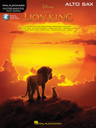 Book cover for The Lion King for Alto Sax