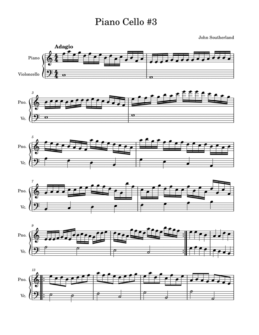 Piano Cello Musing #3 Piano scores gallery preview page 1