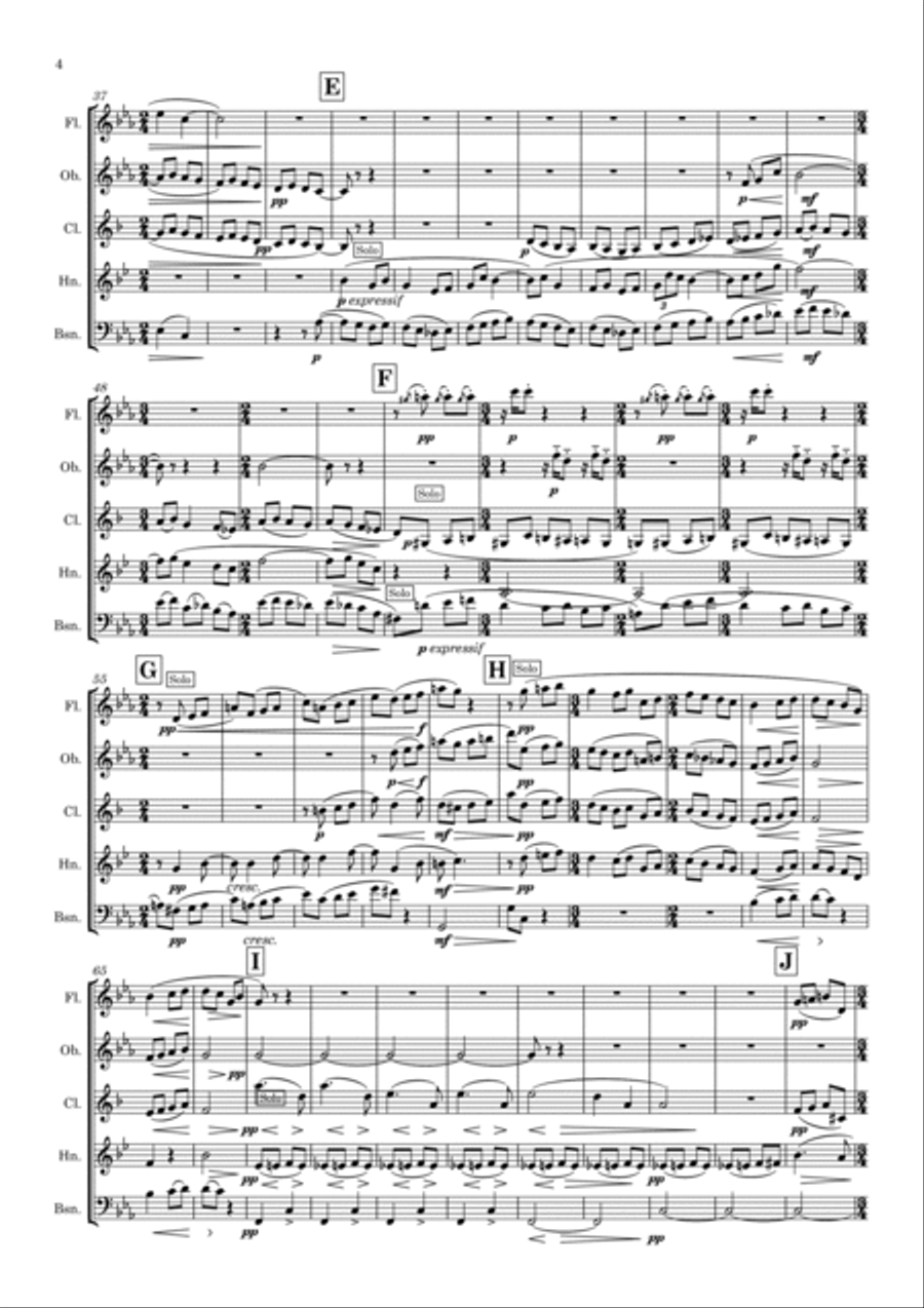 Ravel: Ma Mère L'Oye (Mother Goose Suite) (Complete) - wind quintet Woodwind Quintet scores gallery preview page 5