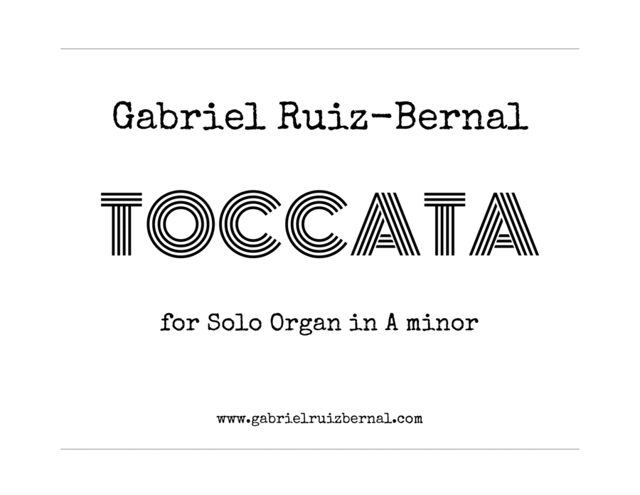 TOCCATA for Organ in A minor Organ Solo scores gallery preview page 1