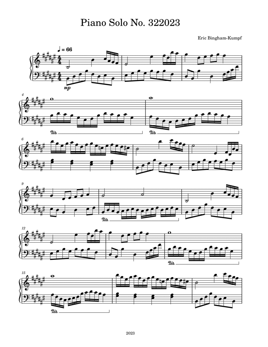 Piano Solo No. 322023 Piano Solo scores gallery preview page 1