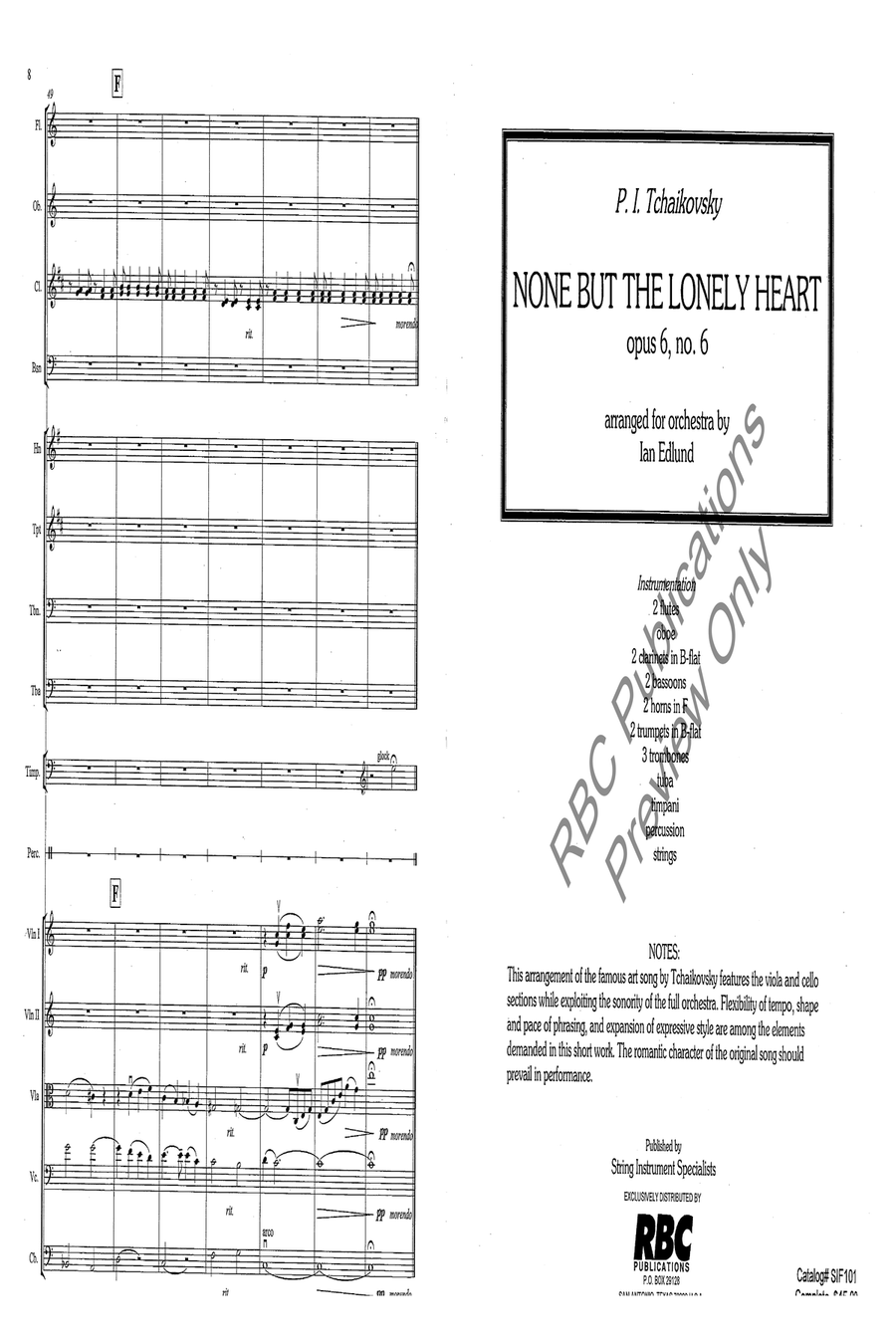 None But The Lonely Heart Full Orchestra scores gallery preview page 2