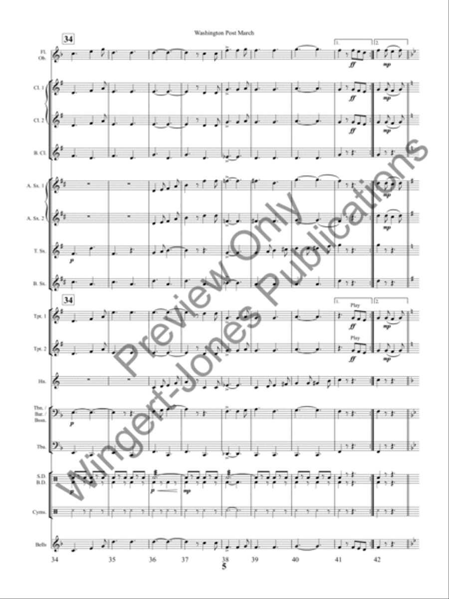 Washington Post March Concert Band scores gallery preview page 9