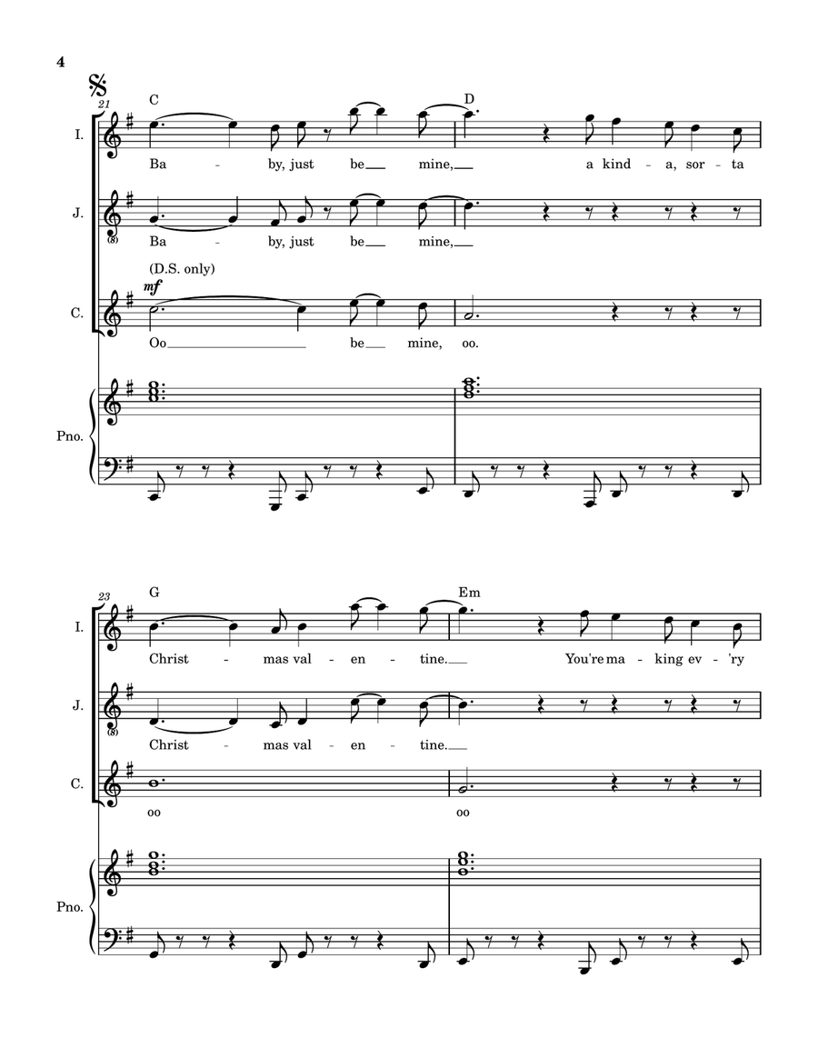 Christmas Valentine Piano, Vocal, Guitar scores gallery preview page 5