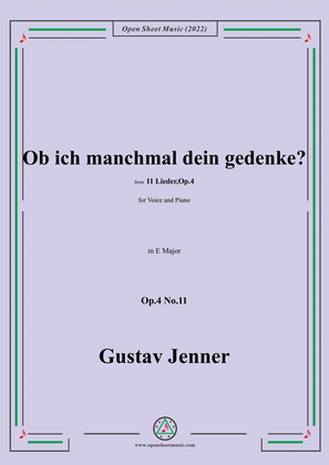 Jenner-Ob ich manchmal dein gedenke?,in E Major,Op.4 No.11