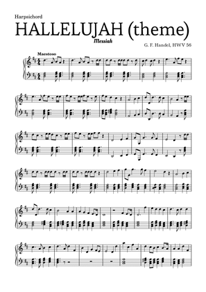 Aleluia (HALLELUJAH), of the Messiah - for Harpsichord and chords