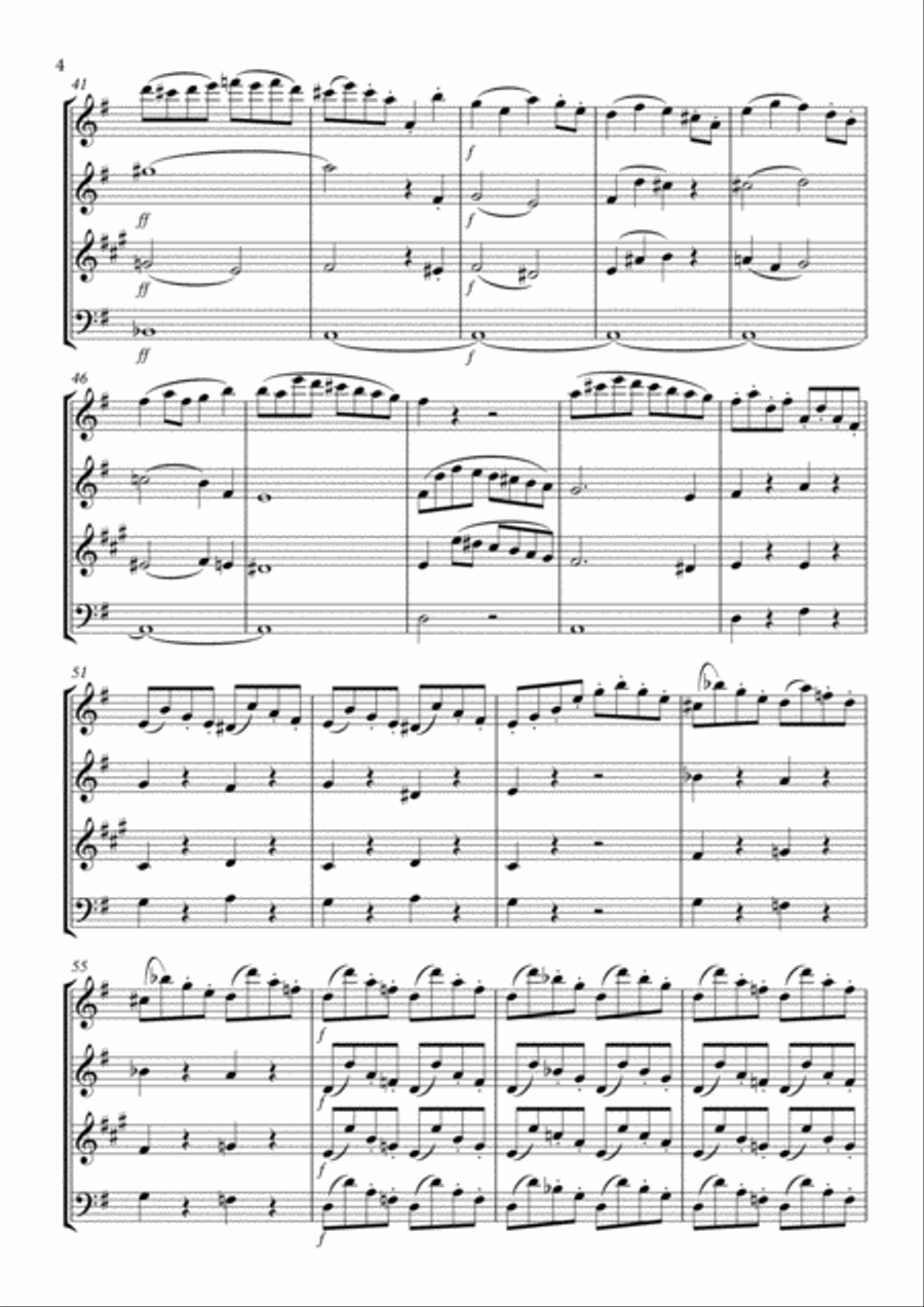 String Quartet in G major. Op.76.No.1 Woodwind Quartet scores gallery preview page 4