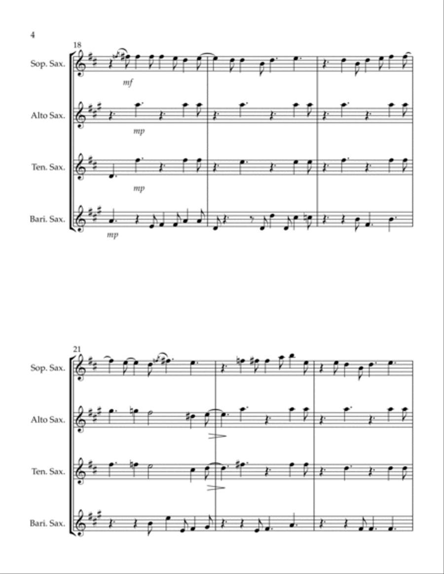 Naruto's Daily Life Naruto's Daily Life Woodwind Quartet scores gallery preview page 4
