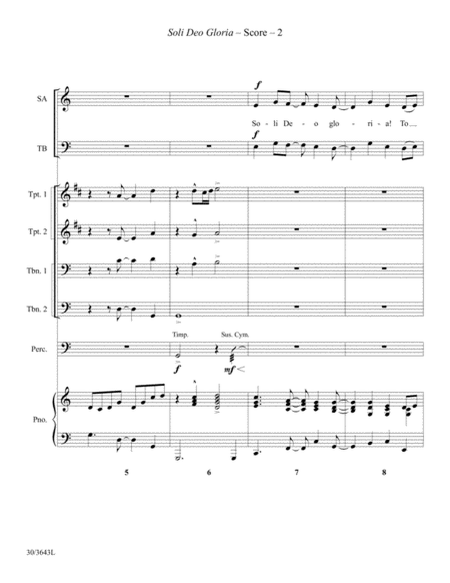 Soli Deo Gloria - Brass and Percussion Score and Parts