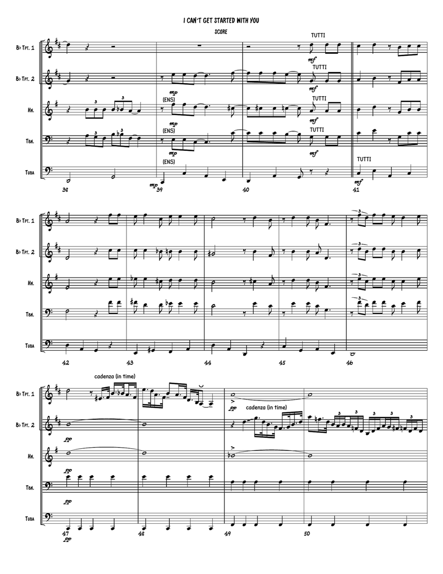 I Can't Get Started I Can't Get Started Brass Quintet scores gallery preview page 6