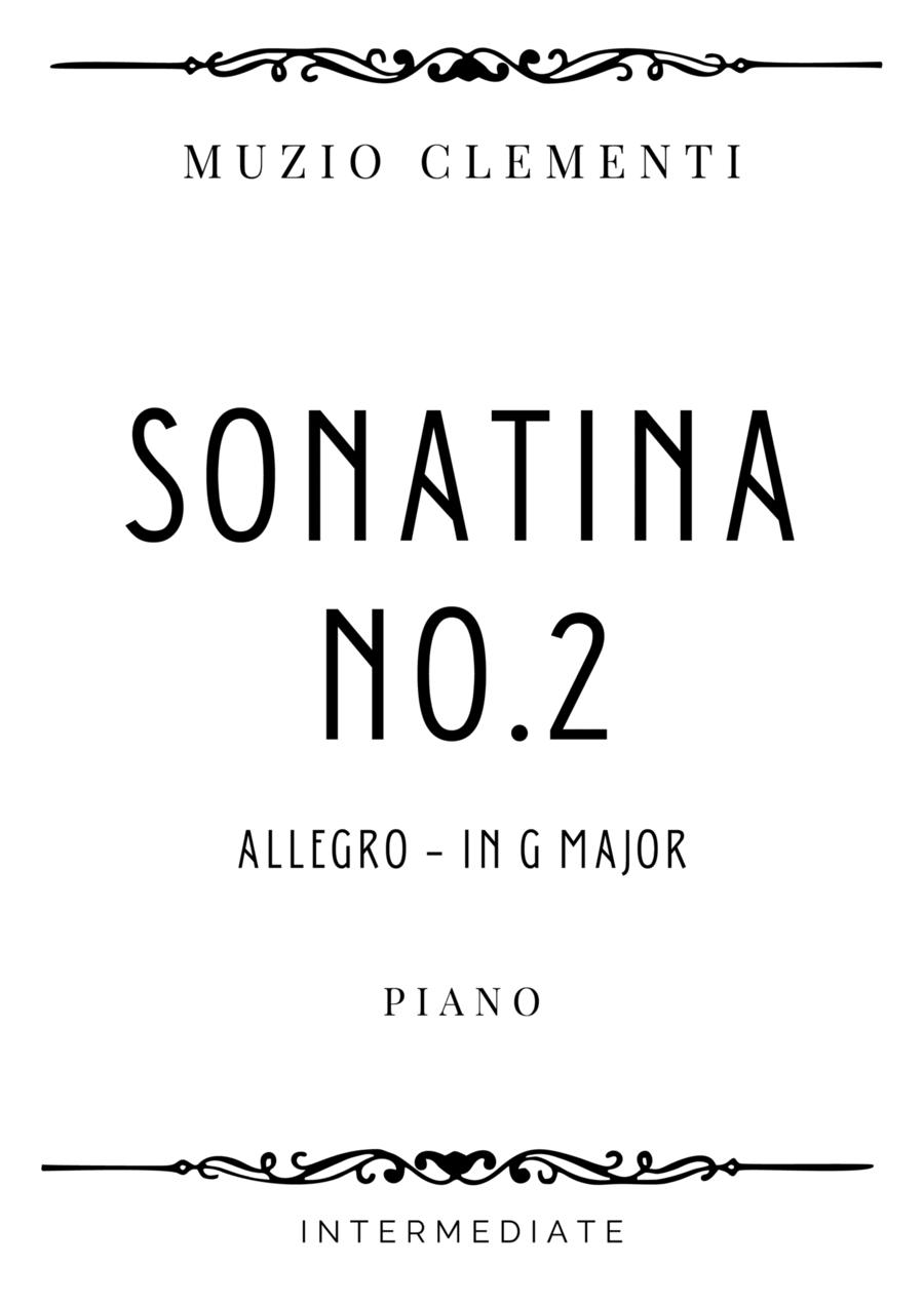 Clementi - Allegro from Sonatina No.2 in G Major - Intermediate Piano Method scores gallery preview page 1