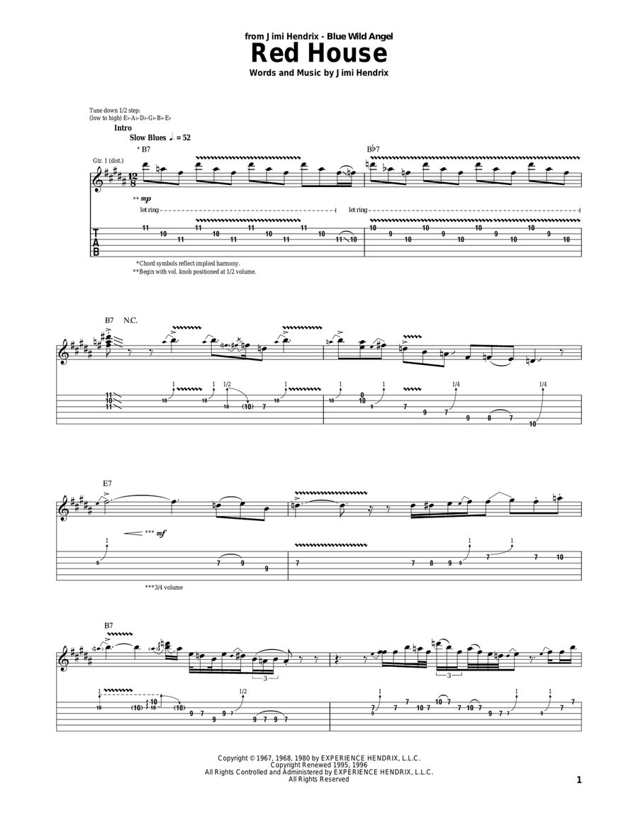 Red House Red House Acoustic Guitar scores gallery preview page 1