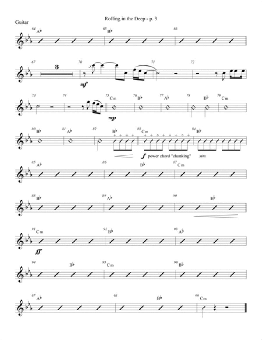 Rolling in the Deep Handbell Choir scores gallery preview page 4