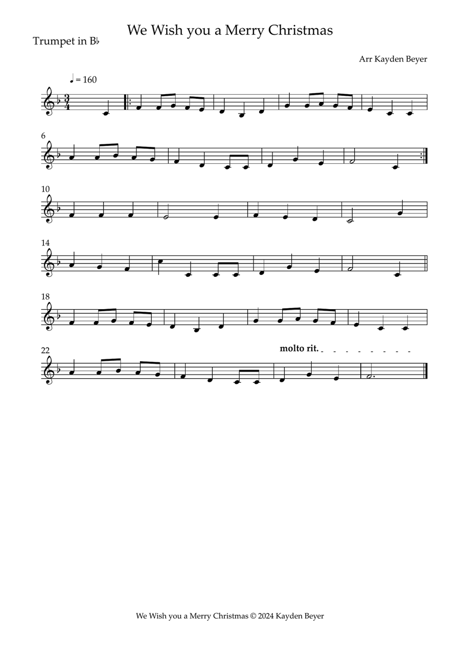 We Wish you a Merry Christmas Brass Duet scores gallery preview page 2