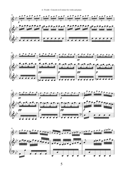 Concerto "Summer" (NEW EDITION) by Antonio Vivaldi for violin and piano