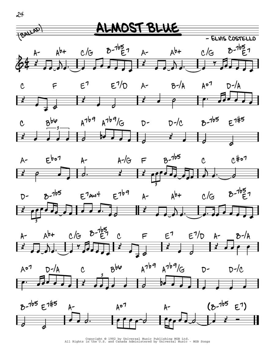 Almost Blue Piano scores gallery preview page 1