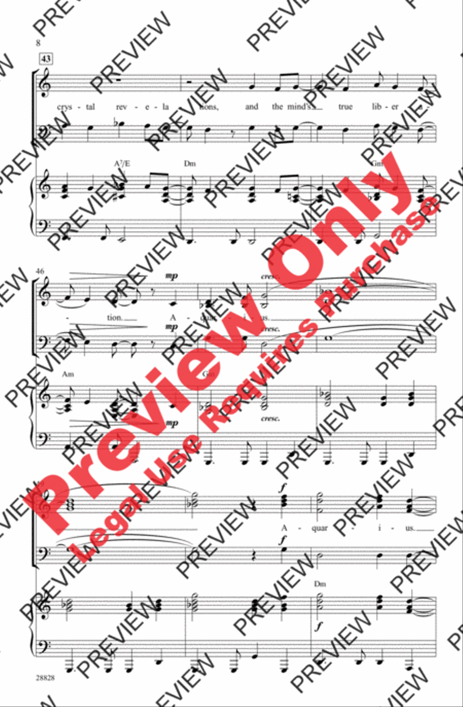 Aquarius / Let the Sunshine In 3-Part scores gallery preview page 7