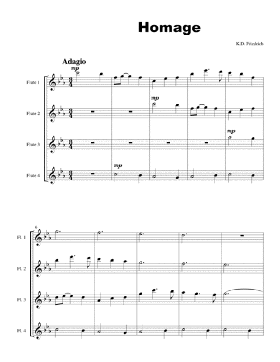 Homage Woodwind Quartet scores gallery preview page 1