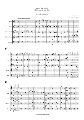 Beethoven: Wind Trio in C Major Op.87 Mvt.III Menuetto and Trio - wind quintet