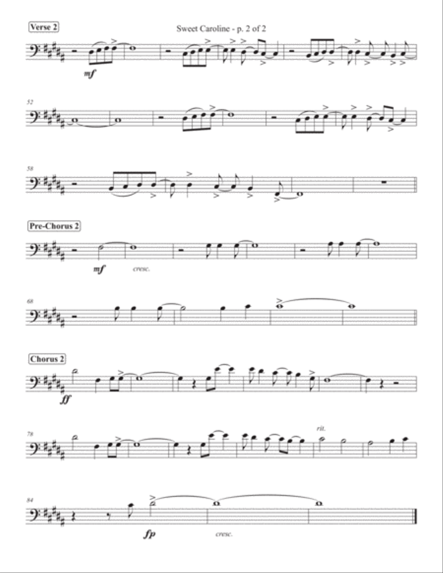 Sweet Caroline Sweet Caroline Brass Ensemble scores gallery preview page 2