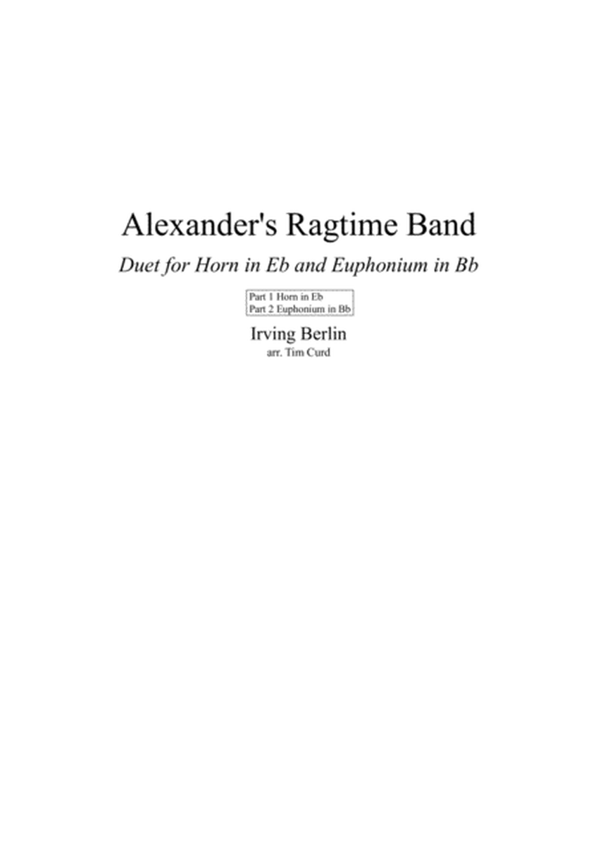 Alexander's Ragtime Band. Duet for Horn in Eb and Euphonium in Bb image number null