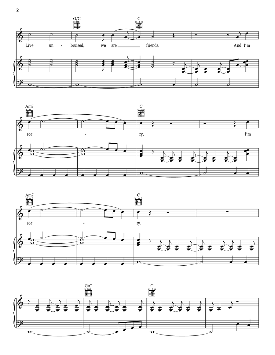 Sigh No More Piano, Vocal, Guitar scores gallery preview page 2