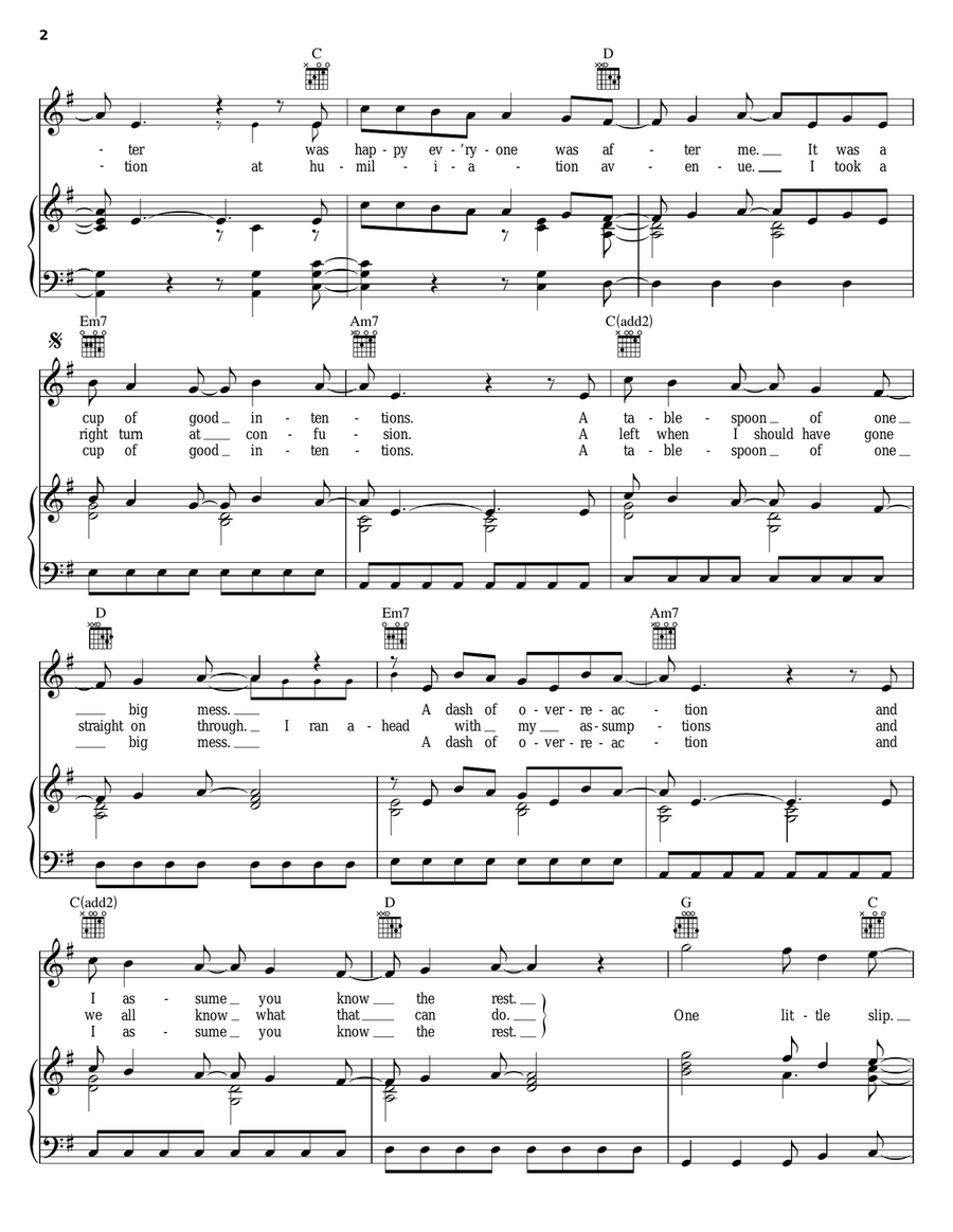 One Little Slip Piano, Vocal, Guitar scores gallery preview page 2