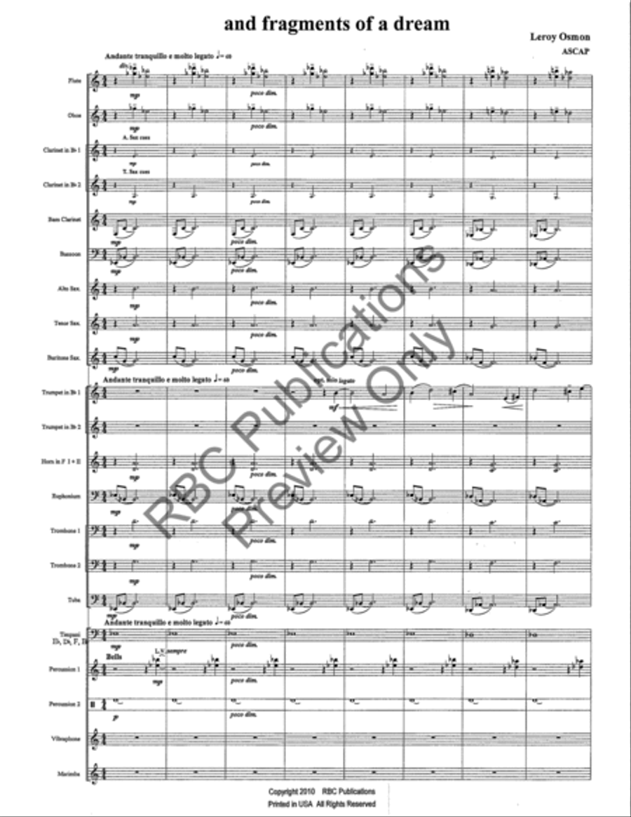And Fragments Of A Dream And Fragments Of A Dream Concert Band scores gallery preview page 4