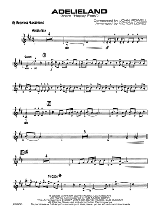 Adelieland (from Happy Feet): E-flat Baritone Saxophone