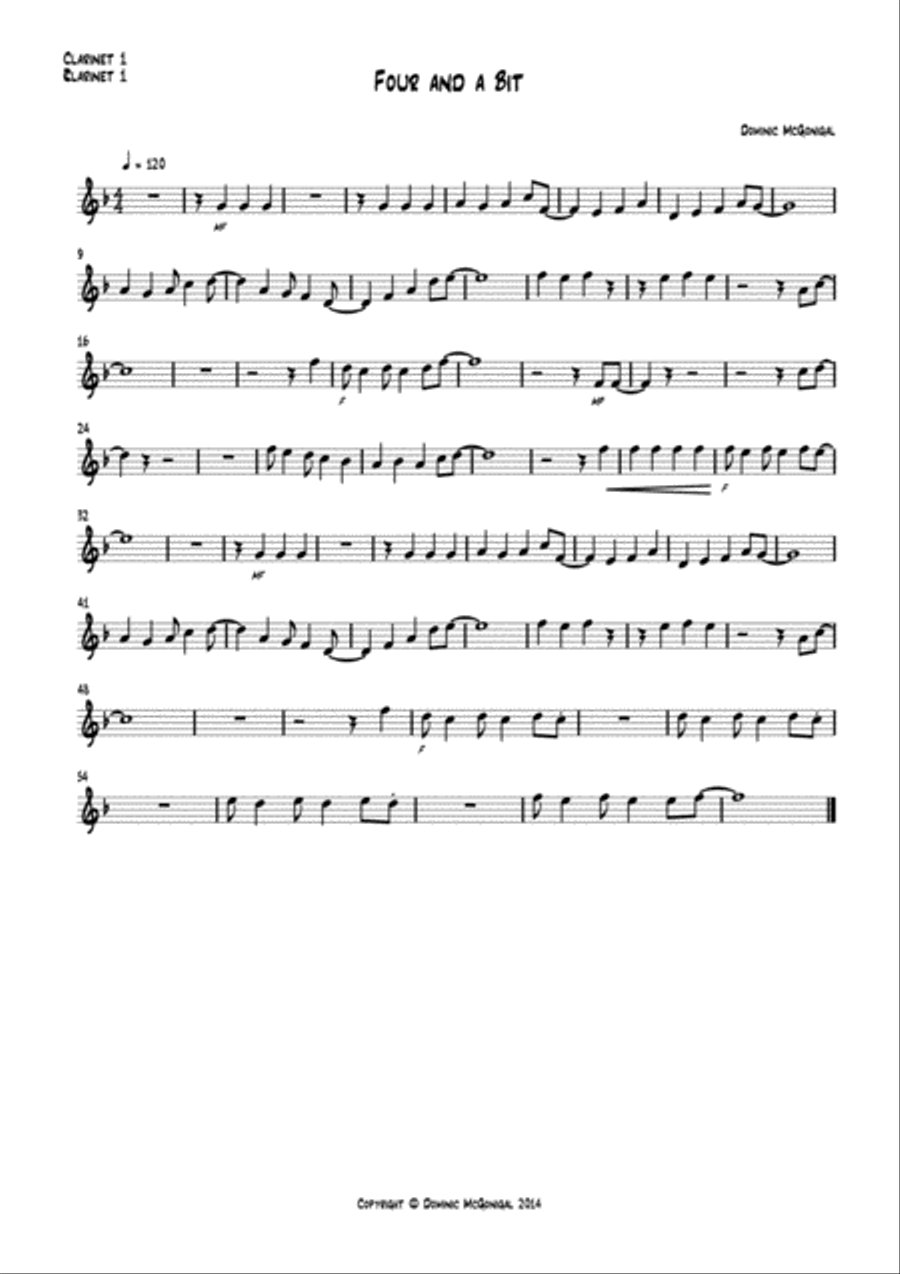 Four And A Bit (Clarinet Quartet) Clarinet Quartet scores gallery preview page 4