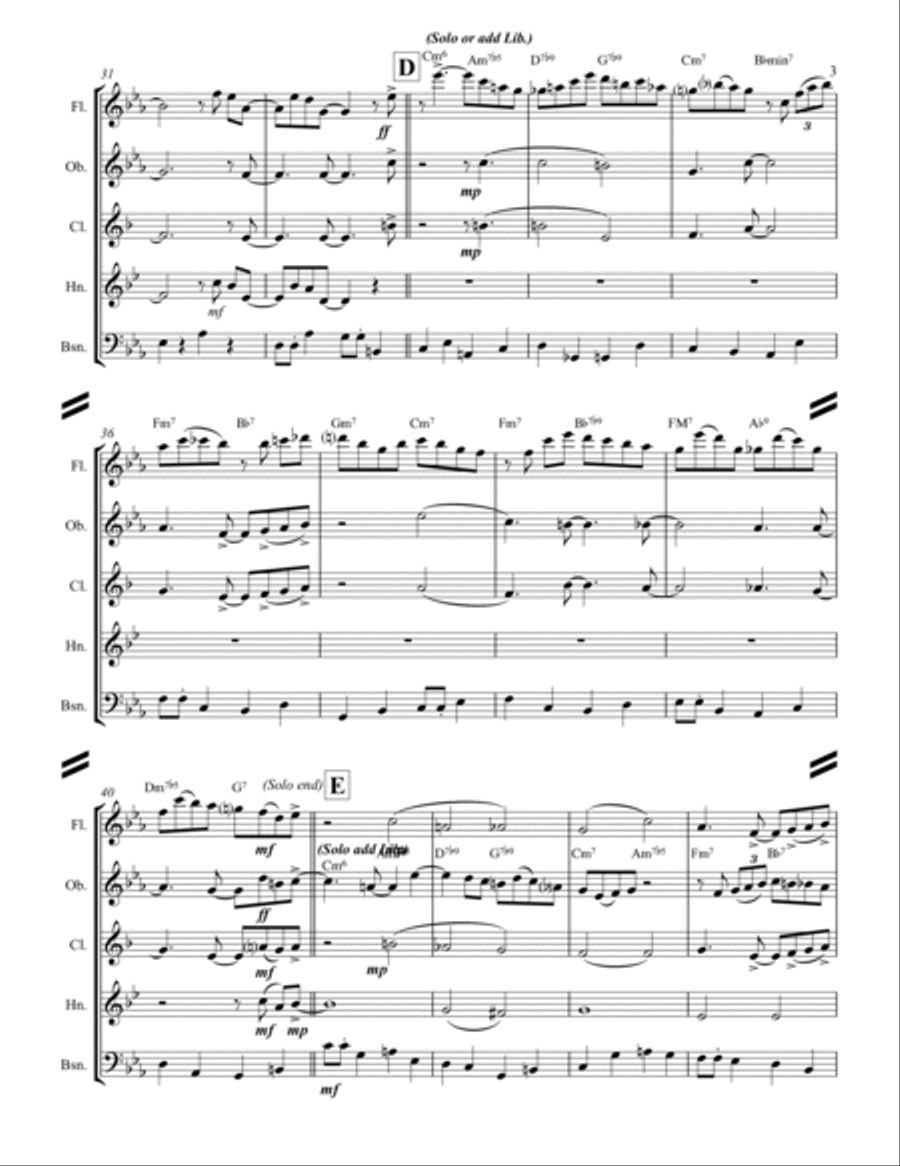 Lullaby Of Birdland Woodwind Quintet scores gallery preview page 4