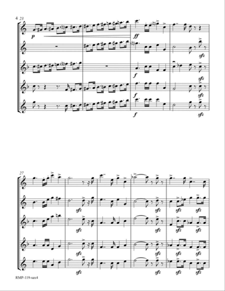 Verdi - Triumphal March (from Aida for Sax Quartet) Saxophone Quartet scores gallery preview page 4